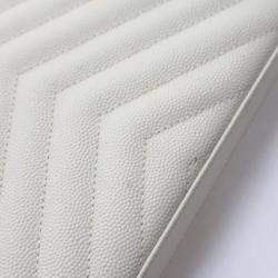 Pre Owned Saint Laurent Cassandre Matelasse Medium Grained Calfskin Leather Wallet On Chain Bag