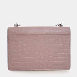 مملوكة مسبقًا Saint Laurent Sunset Mini Crocodile Embossed Leather Shoulder Bag