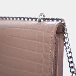 مملوكة مسبقًا Saint Laurent Sunset Mini Crocodile Embossed Leather Shoulder Bag