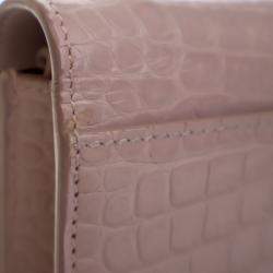 مملوكة مسبقًا Saint Laurent Sunset Mini Crocodile Embossed Leather Shoulder Bag