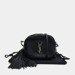 مملوكة مسبقًا حقيبة كروس بودي سان لوران مونوغرام جلدية بلوجر