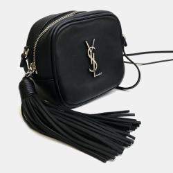 مملوكة مسبقًا حقيبة كروس بودي سان لوران مونوغرام جلدية بلوجر