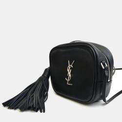 مملوكة مسبقًا حقيبة كروس بودي سان لوران مونوغرام جلدية بلوجر