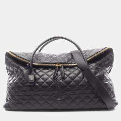 Pre Owned Yves Saint Laurent Giant Boston Bag Leather Black