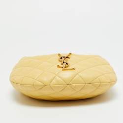 مملوكة مسبقًا Saint Laurent Icarino Yellow Quilted Leather Hobo