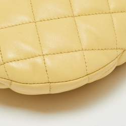 مملوكة مسبقًا Saint Laurent Icarino Yellow Quilted Leather Hobo
