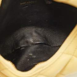 مملوكة مسبقًا Saint Laurent Icarino Yellow Quilted Leather Hobo