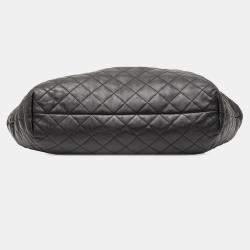 مملوكة مسبقًا حقيبة تسوق سان لوران باريس إيكار ماكسي مبطن جلد حمل أسود