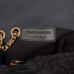 Pre Owned حقيبة كتف سان لوران باريس لولو شيرلينغ سوداء وسط