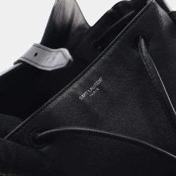 Pre Owned Saint Laurent Paris Black Small Calfskin Fringe Festival Backpack