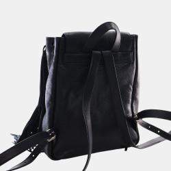 Pre Owned Saint Laurent Paris Black Small Calfskin Fringe Festival Backpack