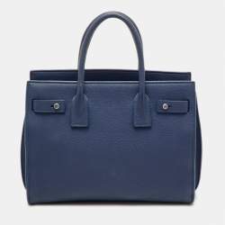 مملوكة مسبقًا Saint Laurent Sac De Jour Baby Navy Blue Leather Tote