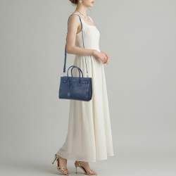 مملوكة مسبقًا Saint Laurent Sac De Jour Baby Navy Blue Leather Tote