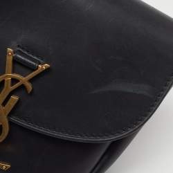 Pre Owned Saint Laurent Kaia Small Black Leather Shoulder Bag