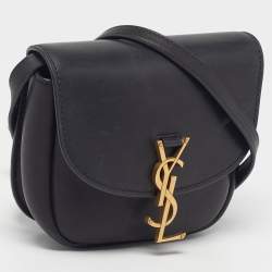 Pre Owned Saint Laurent Kaia Small Black Leather Shoulder Bag