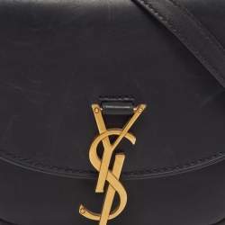 Pre Owned Saint Laurent Kaia Small Black Leather Shoulder Bag