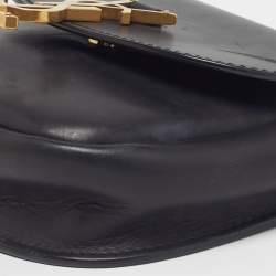 Pre Owned Saint Laurent Kaia Small Black Leather Shoulder Bag