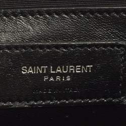 Pre Owned Saint Laurent College Medium White Matelassé Leather Bag