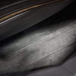 Pre Owned Saint Laurent Paris Grey Leather Monogram Cabas Bag Medium