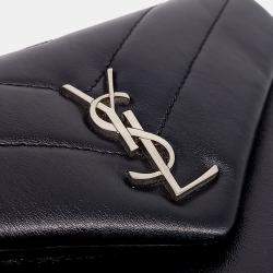 Pre Owned Saint Laurent Paris Black Leather Monogram Lulu Toy Crossbody Bag