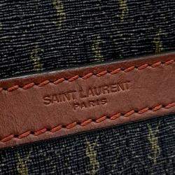 Pre Owned Saint Laurent Paris Brown, Red Canvas Le Monogram Camera Crossbody Bag