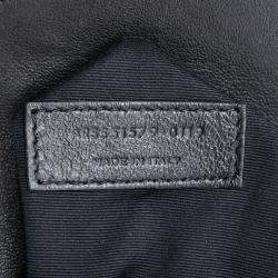 Pre Owned Saint Laurent Paris Black Star Embossed Calfskin Monogram Cassandra Clasp Bag