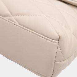 Pre Owned Saint Laurent Paris Brown Large Quilted Lambskin Sade Clutch