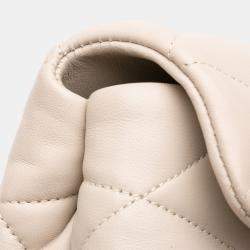 Pre Owned Saint Laurent Paris Brown Large Quilted Lambskin Sade Clutch