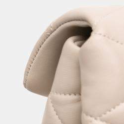 Pre Owned Saint Laurent Paris Brown Large Quilted Lambskin Sade Clutch