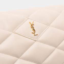 Pre Owned Saint Laurent Paris Brown Large Quilted Lambskin Sade Clutch