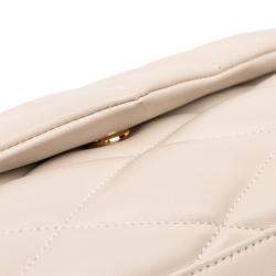 Pre Owned Saint Laurent Paris Brown Large Quilted Lambskin Sade Clutch