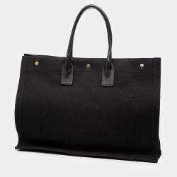 Pre Owned Saint Laurent Paris Black Canvas Rive Gauche Tote