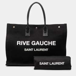 Pre Owned Saint Laurent Paris Black Canvas Rive Gauche Tote