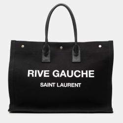 Pre Owned Saint Laurent Paris Black Canvas Rive Gauche Tote