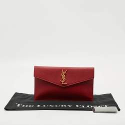 Pre Owned Saint Laurent Uptown Red Leather Pouch