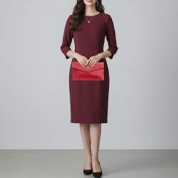 Pre Owned Saint Laurent Uptown Red Leather Pouch