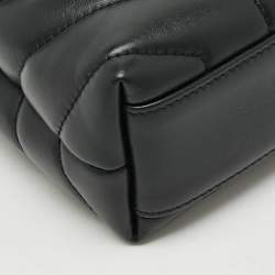 Pre Owned Saint Laurent Toy Loulou Black Matelassé Leather Crossbody Bag