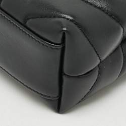 Pre Owned Saint Laurent Toy Loulou Black Matelassé Leather Crossbody Bag