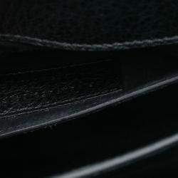 مملوكة مسبقًا Saint Laurent Paris Black Medium Grained Calfskin Guitar Strap Monogram Sunset Crossbody