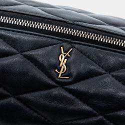 مملوكة مسبقًا Saint Laurent Paris Black Small Quilted Lambskin Sade Tube Bag