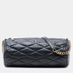 مملوكة مسبقًا Saint Laurent Paris Black Small Quilted Lambskin Sade Tube Bag
