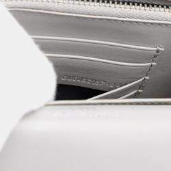 Pre Owned Saint Laurent Paris Mini Croc Embossed Leather Monogram Sunset Wallet on Chain