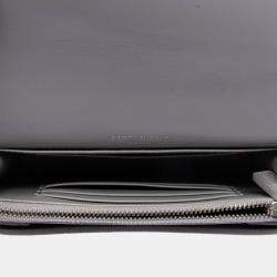 Pre Owned Saint Laurent Paris Mini Croc Embossed Leather Monogram Sunset Wallet on Chain