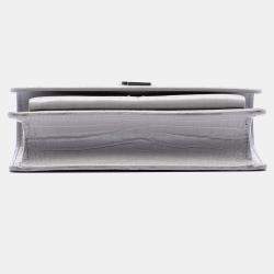 Pre Owned Saint Laurent Paris Mini Croc Embossed Leather Monogram Sunset Wallet on Chain