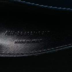 Pre Owned Saint Laurent Paris Blue Medium Grain De Poudre Monogram Kate Crossbody