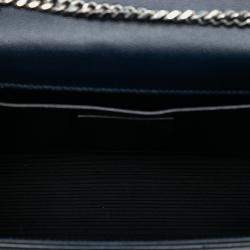 Pre Owned Saint Laurent Paris Blue Medium Grain De Poudre Monogram Kate Crossbody