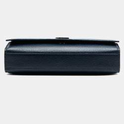 Pre Owned Saint Laurent Paris Blue Medium Grain De Poudre Monogram Kate Crossbody