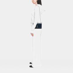 Pre Owned Saint Laurent Paris Blue Medium Grain De Poudre Monogram Kate Crossbody