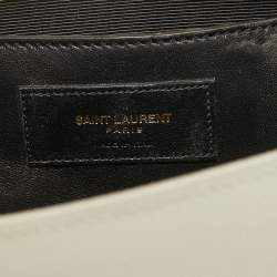 مملوكة مسبقًا حقيبة كتف سان لوران جلد بيج متوسطة كيت