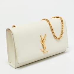 مملوكة مسبقًا حقيبة كتف سان لوران جلد بيج متوسطة كيت